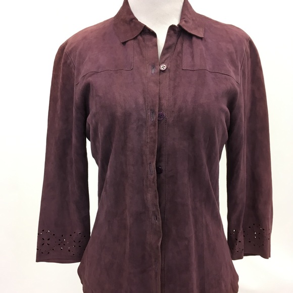 Philippe Adec Tops - Philippe Adec purple suede shirt / jacket